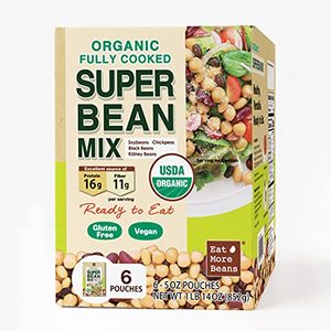 Organic Fully Cooked Super Bean Mix - Edamame, Chickpea, Black Beans, Kidney Beans 6 Pack