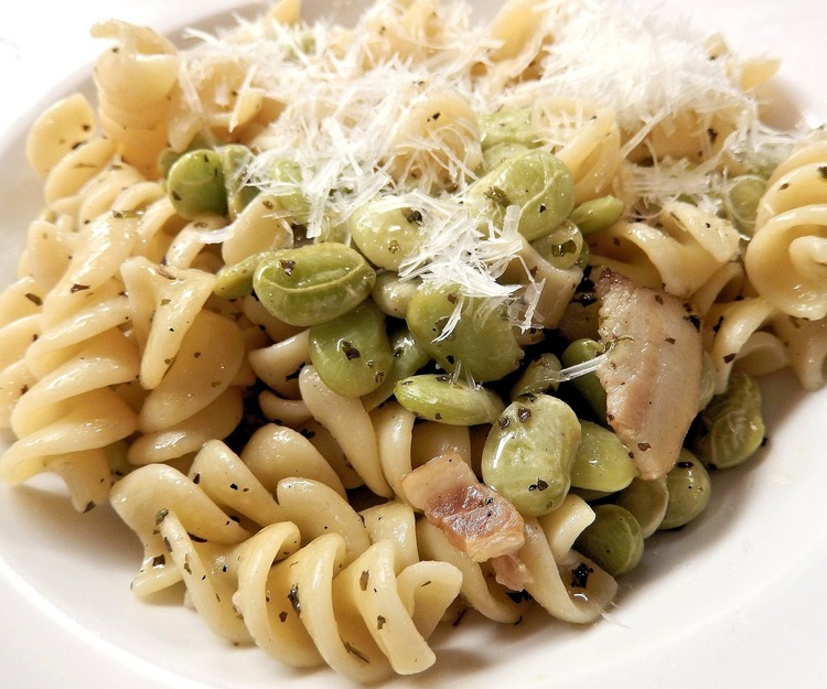 Bean Recipe - Lima Beans with Parmesan Rotini and Bacon