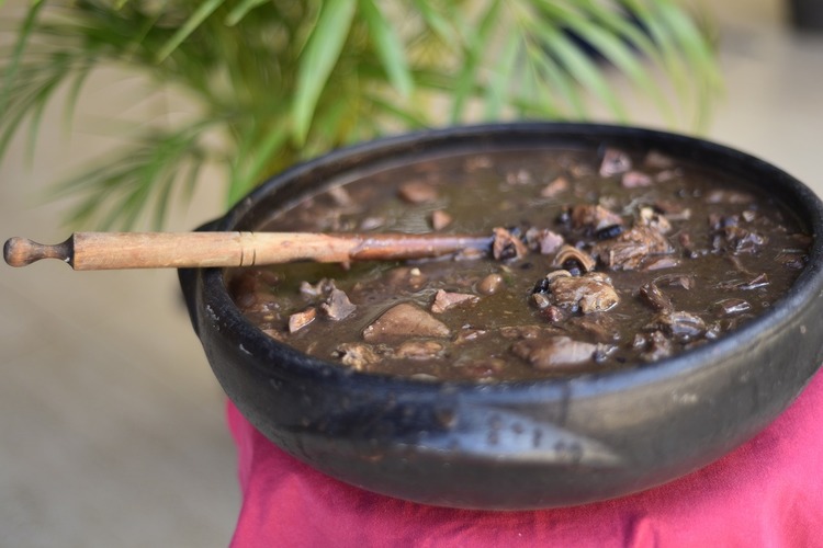 Brazilian Black Beans Stew with Bacon and Mushrooms Recipe
